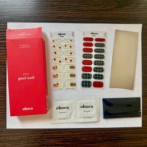 Ohora N Gomdolph & Santagom ND-321 – semi-cured gel nail strips, Christmas Bears